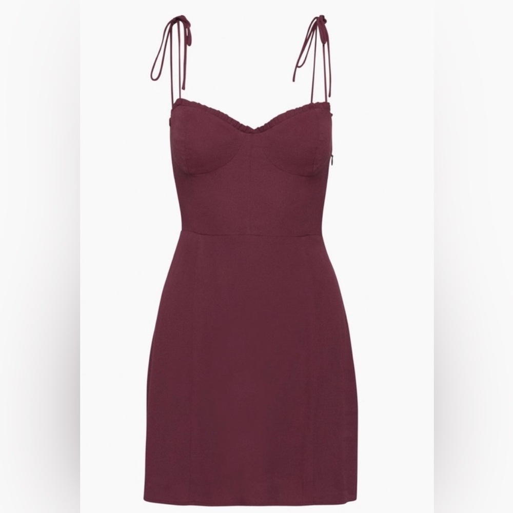Aritzia Wilfred Burgundy Mini Dress